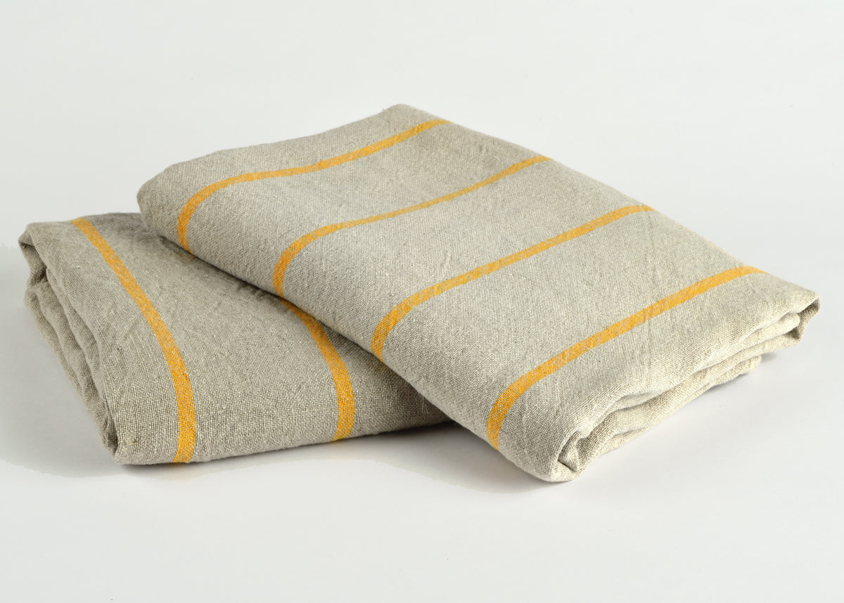 1pc Yellow Stripe Patterned Microfiber, Absorbent Towel For Bath, Rectangle  Towel, Beach Towel