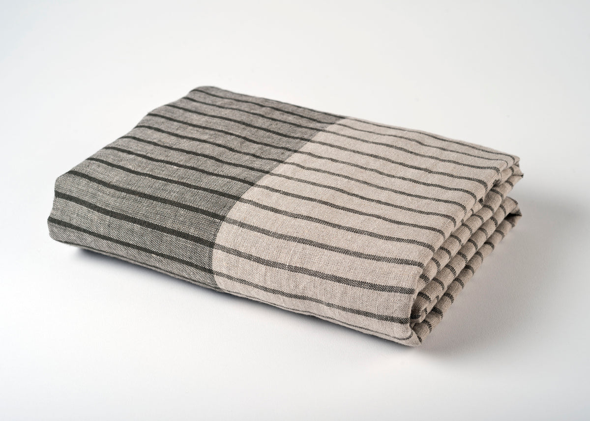 travel weight linen beach blanket - gray