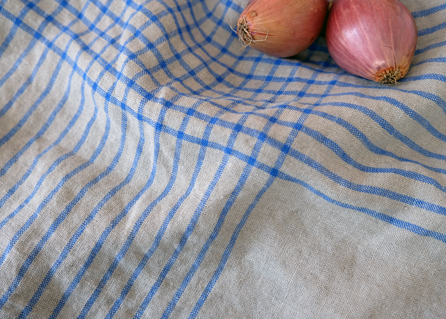 100% Linen Dish Towels Blue